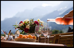 Eat alfresco with beautiful view of Mont-Blanc